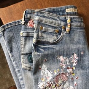 7 For All Mankind Zac Posen Embroidered Jeans 31